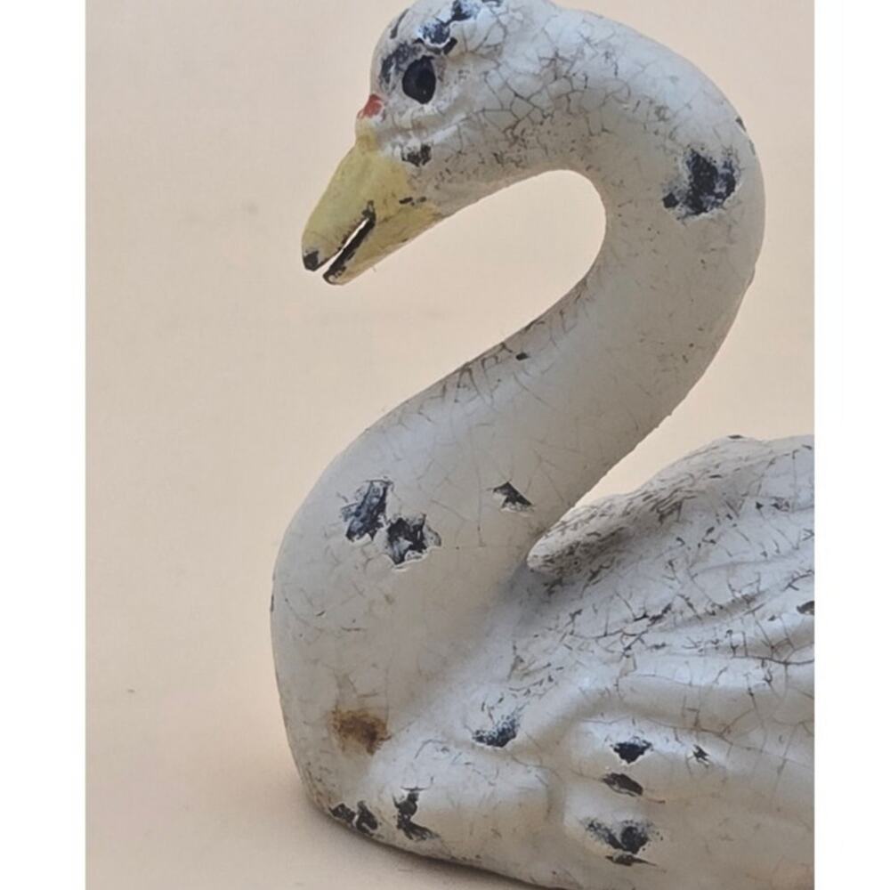 VTG Cast Iron Swan Cardholder/Paperweight Pre-Owned - Picture 4 of 6